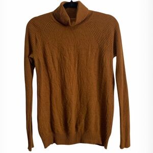 Liny Xin 100% Superfine Merino Wool Ribbed Knit Turtleneck Sweater